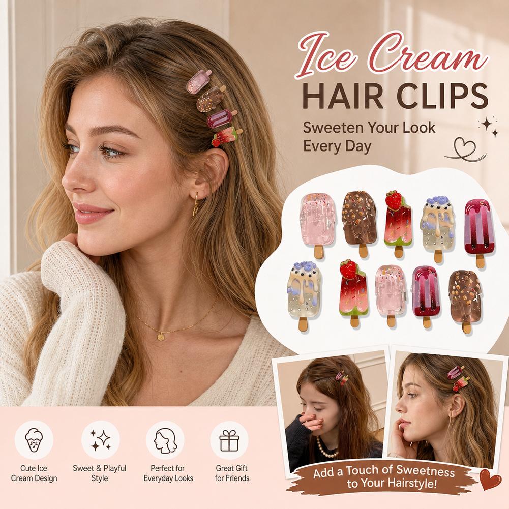 10 Buah Set Jepit Rambut Es Kr - Hair Care Lotion ulasan dan harga